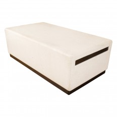 Block form travertine coffee table
